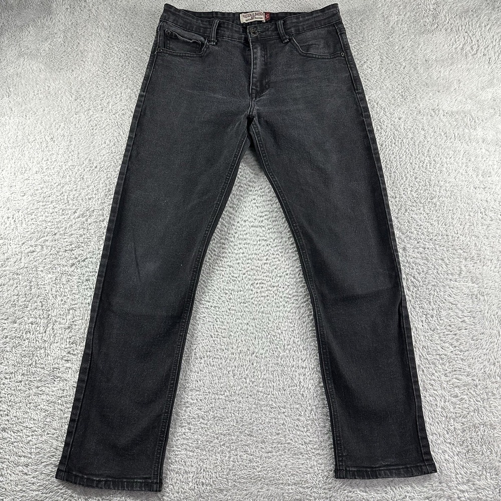 Hudson & Barrow Jeans Mens 32x30 (Actual 32x28) Black‎ Slim Stretch Fade Rocker